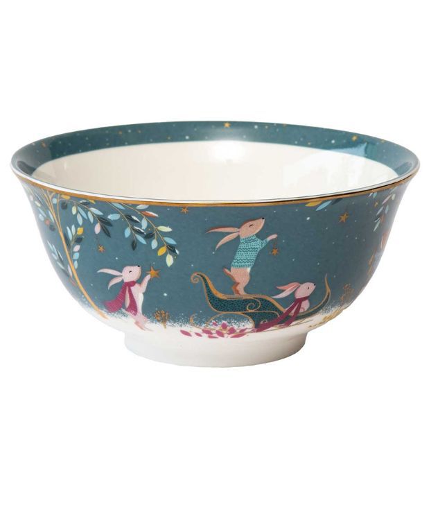 Sara Miller Woodland Tales Candy Bowl, Rabbit Sleigh